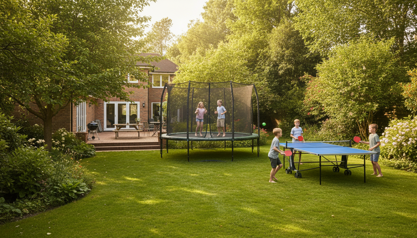 Sport doma a na zahradě: trampolína, ping-pong, badminton a šipky